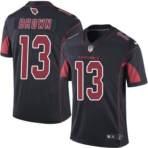 Nike Cardinals #13 Jaron Brown Black Men's Stitched NFL Limited Rush Jersey